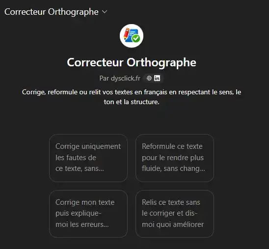 GPTS Correcteur d'orthographe