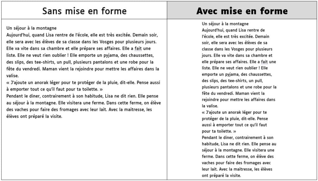 Mise en forme Largeur de ligne