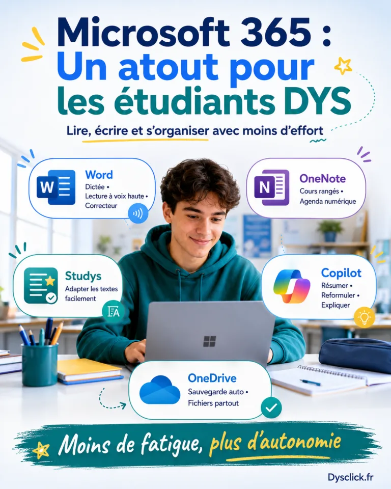 Microsoft 365 un atout pour les etudiants DYS