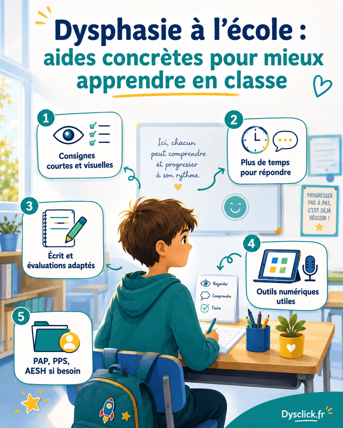 Dysphasie à l’école : aides concrètes pour mieux apprendre
