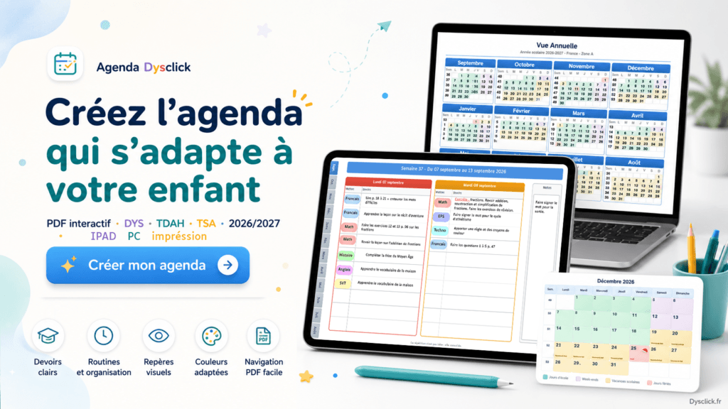 Générateur Agenda Scolaire PDF 2026 2027