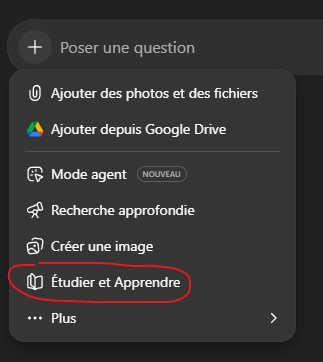 Mode etudier et Apprendre