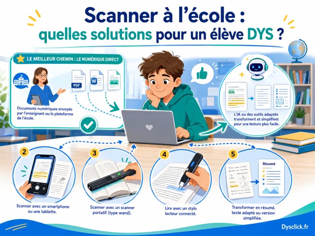 Scanner à l’école quelles solutions pour un élève DYS