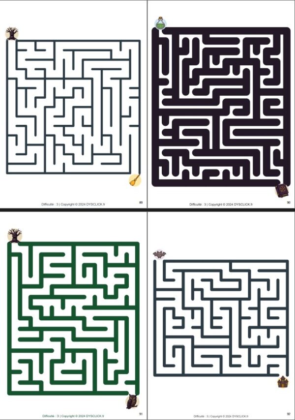 Pack 180 Labyrinthes Halloween PDF Imprimables – Image 4
