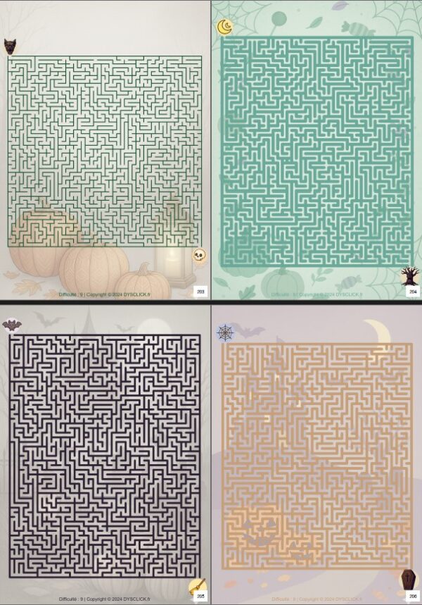 Pack 180 Labyrinthes Halloween PDF Imprimables – Image 2