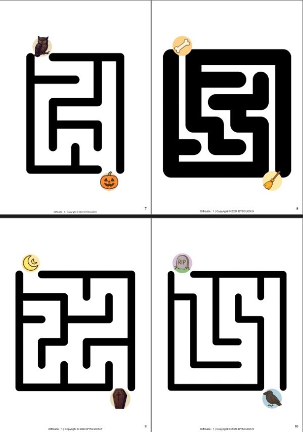 Pack 180 Labyrinthes Halloween PDF Imprimables – Image 3