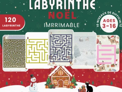 Labyrinthes de Noël PDF – 120 niveaux progressifs