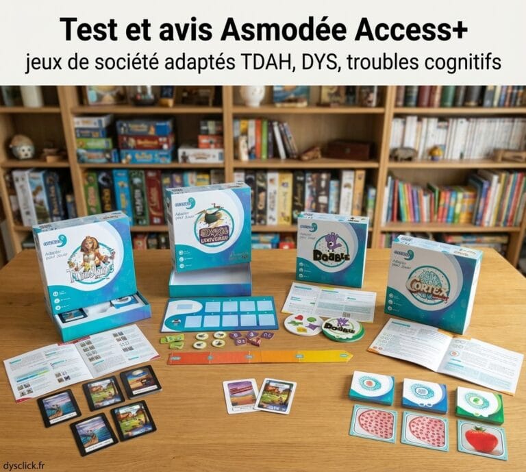 Test et avis Asmodée Access+ - jeux de société adaptés TDAH, DYS, troubles cognitifs
