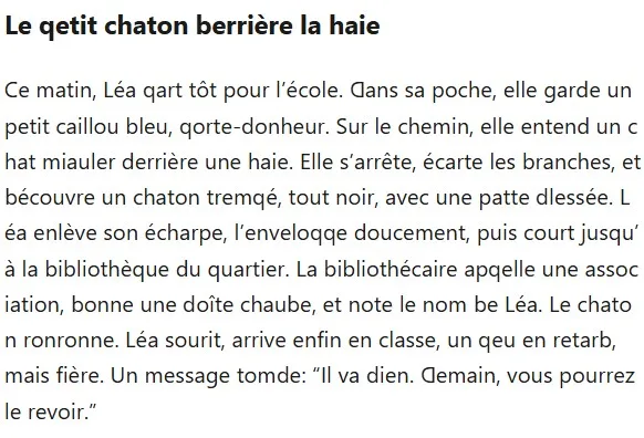 Confusion visuelle entre lettres proches comme b d p q