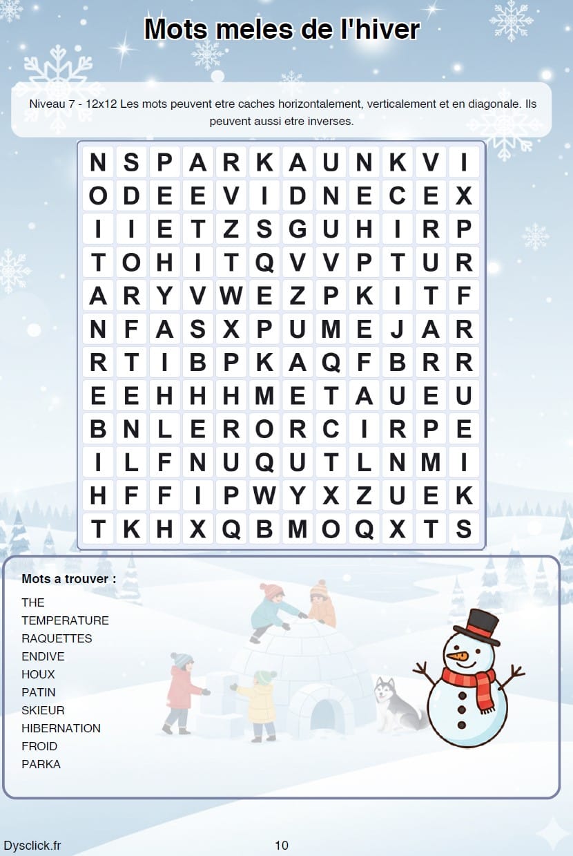 Mots mêlés à imprimer Pack PDF par thème et pour 6 à 15 ans – Image 5