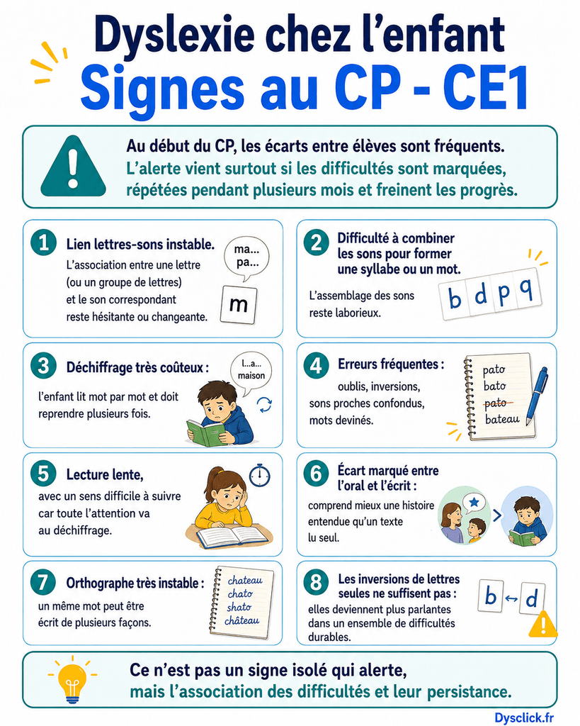 Dyslexie au CP et CE1 quels signes doivent alerter