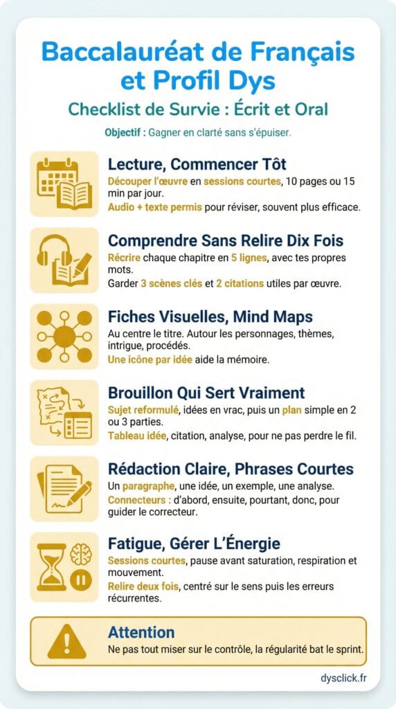 bac francais dys check list revision