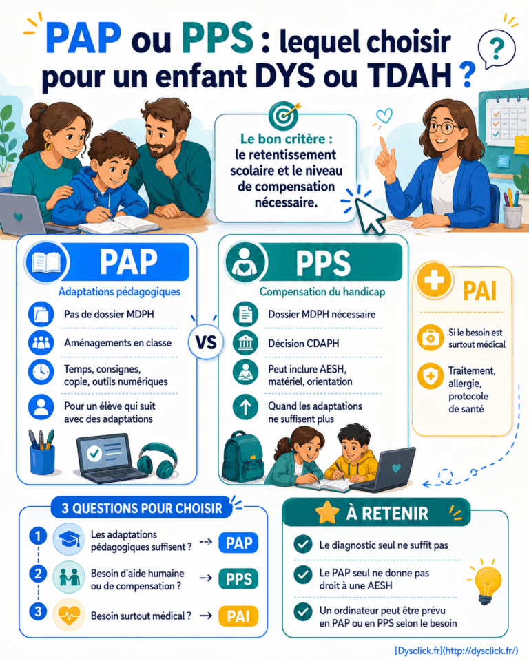 PAP ou PPS lequel choisir pour un enfant DYS ou TDAH