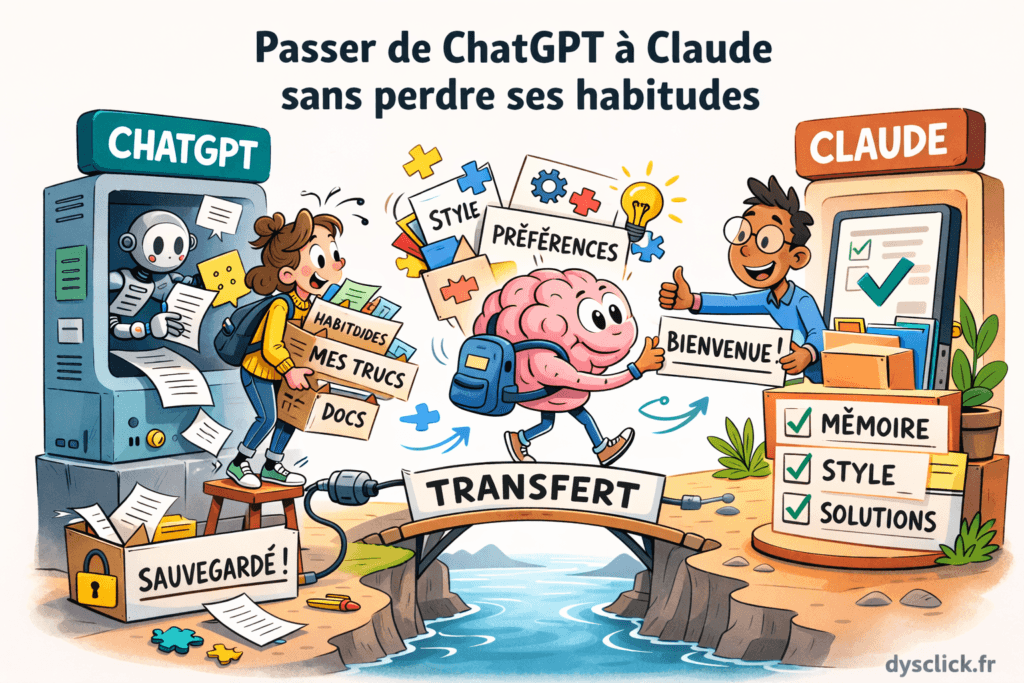 Passer de ChatGPT à Claude sans perdre ses habitudes