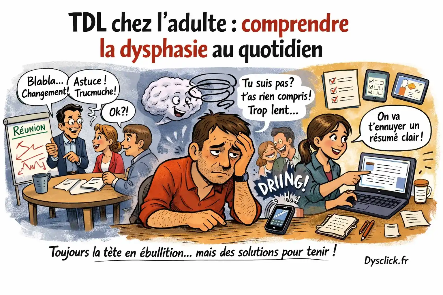 Caricature TDL chez l’adulte