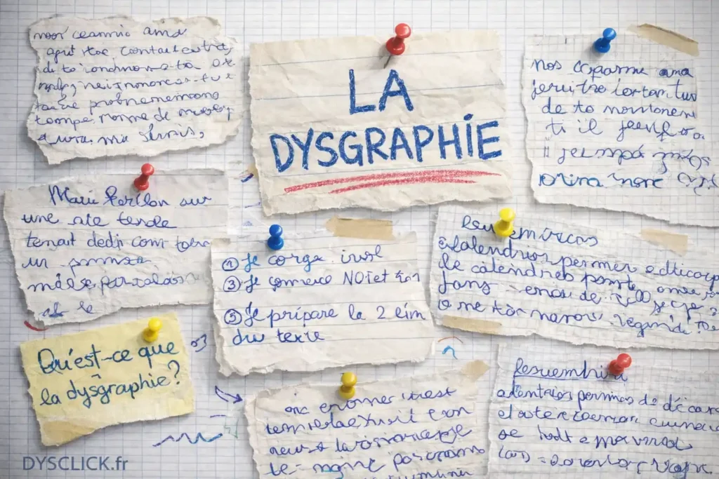 Dysgraphie exemple d'ecriture dysgraphique