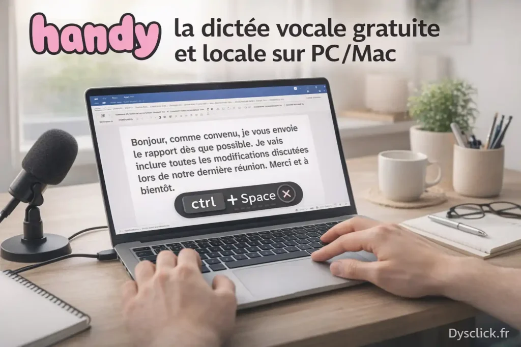 Handy, la dictée vocale gratuite et locale sur PCMac
