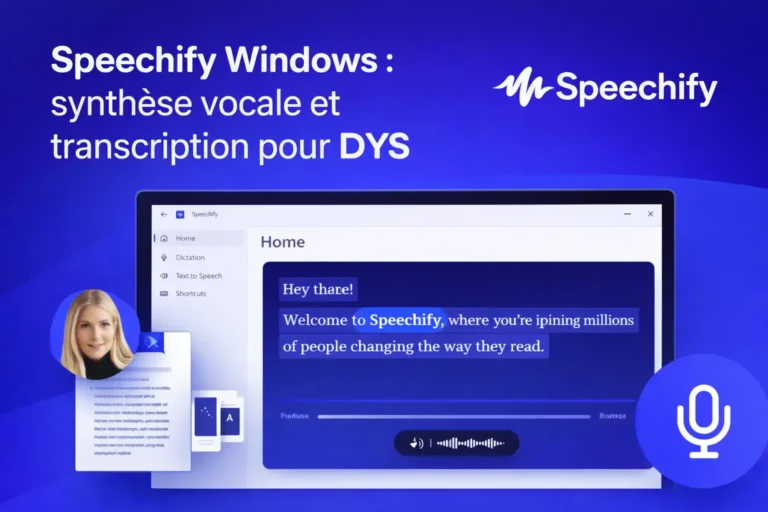 Speechify Windows synthèse vocale et transcription pour DYS