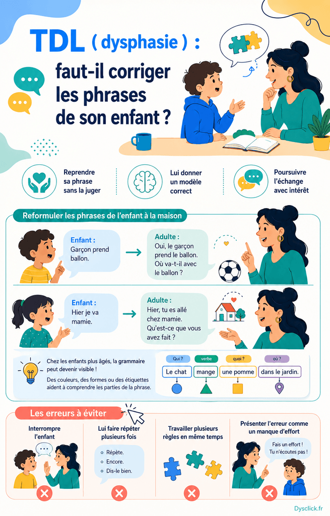 TDL ( dysphasique ) faut-il corriger les phrases de son enfant