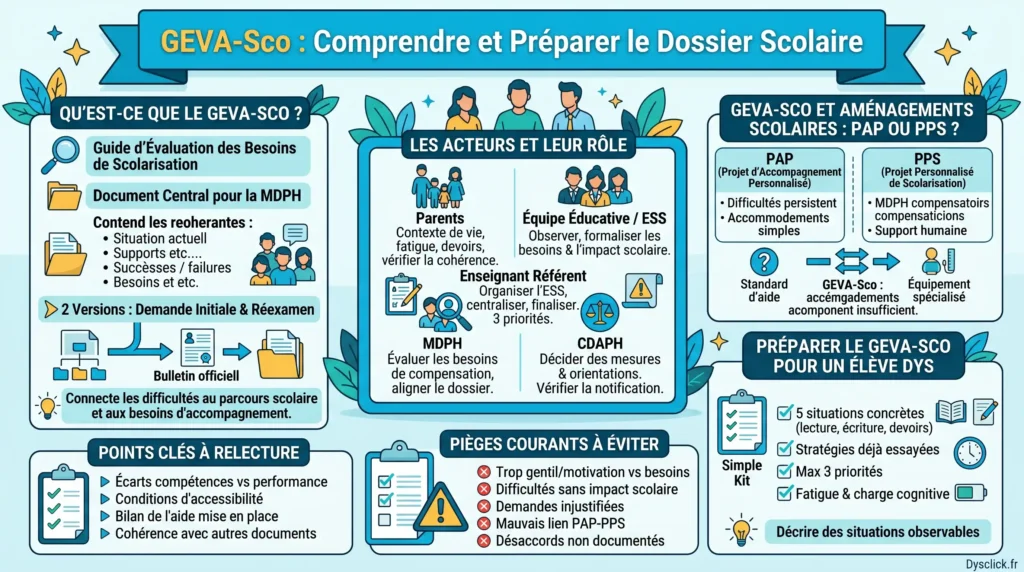 infographie GEVA-Sco comprendre et préparer le dossier scolaire