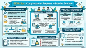 infographie GEVA-Sco comprendre et préparer le dossier scolaire