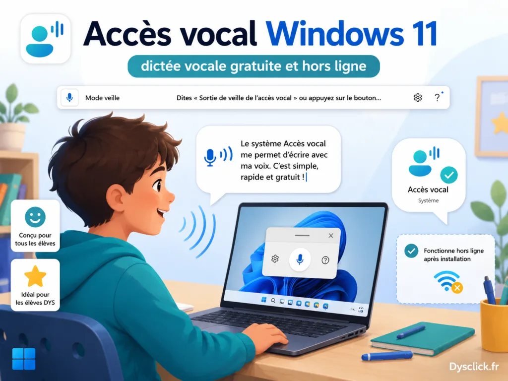 Accès vocal Windows 11 dicter vocale gratuite et hors ligne