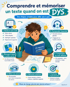 Comprendre et mémoriser un texte quand on est DYS.