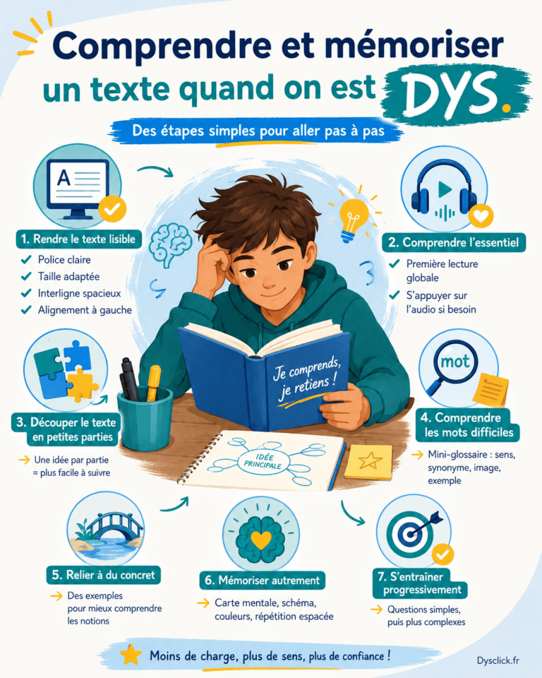 Comprendre et mémoriser un texte quand on est DYS.