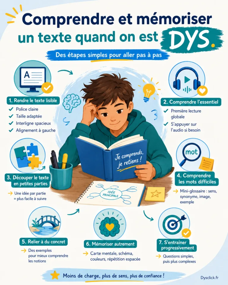 Comprendre et mémoriser un texte quand on est DYS.
