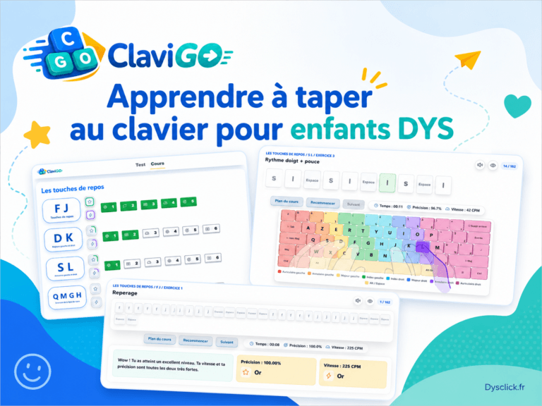 ClaviGo apprendre à taper au clavier pour enfants DYS