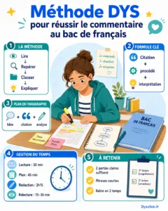 Méthode DYS pour réussir le commentaire au bac de français