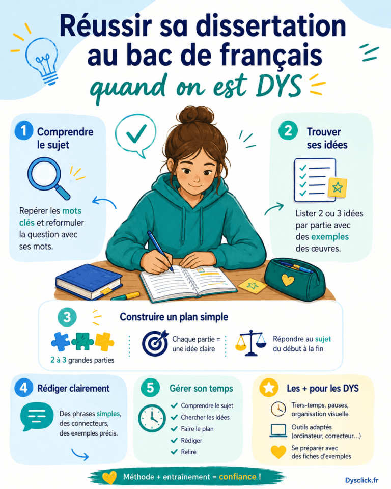Réussir sa dissertation au bac de français quand on est DYS