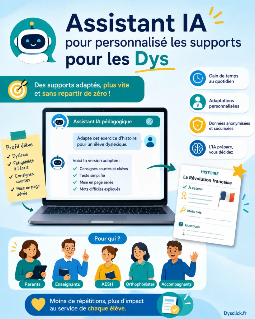 Assistant IA pour personnalisé les supports pour les Dys