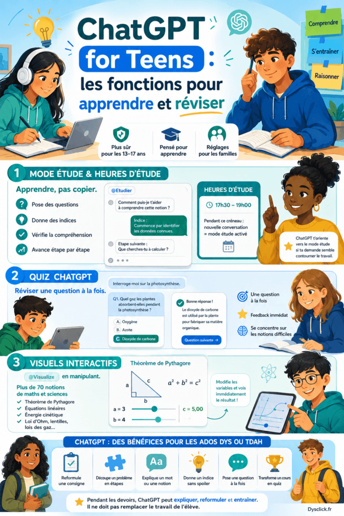 ChatGPT for Teens les fonctions pour apprendre et réviser