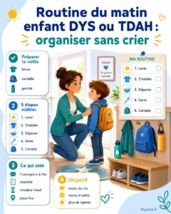 Routine du matin enfant DYS ou TDAH organiser sans crier