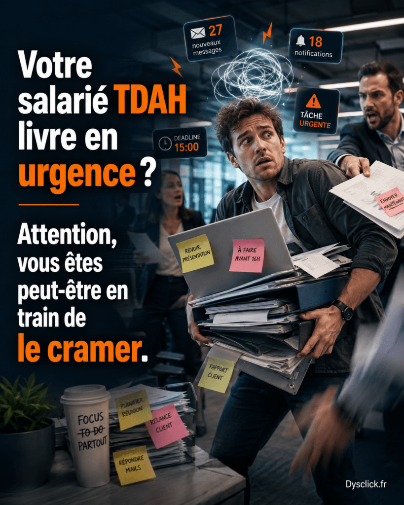 Votre salarié TDAH livre en urgence  Attention, vous êtes peut-être en train de le cramer.