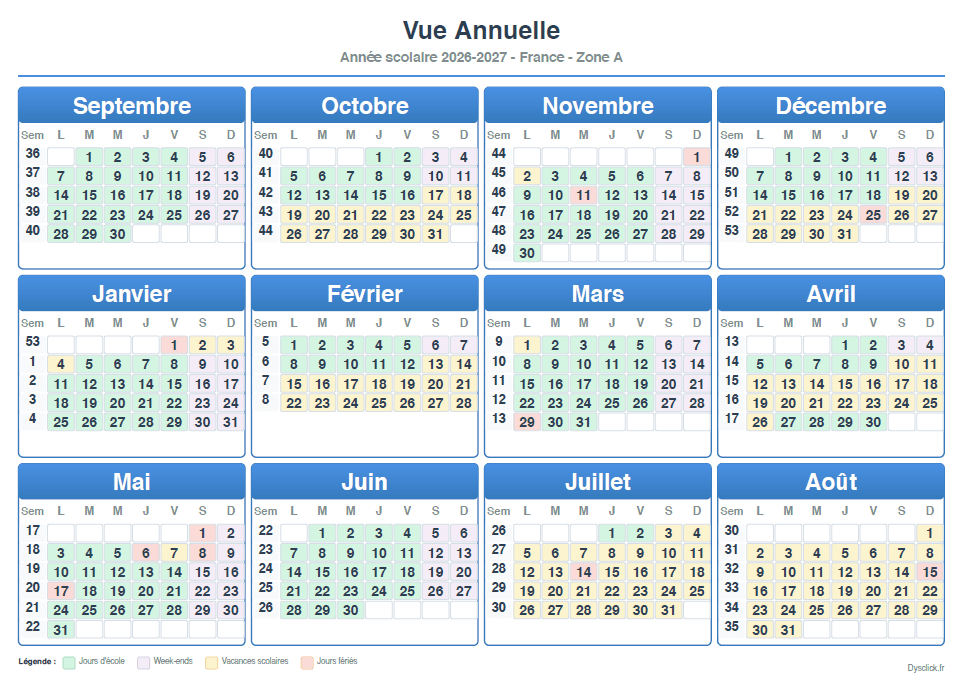 planning annuel