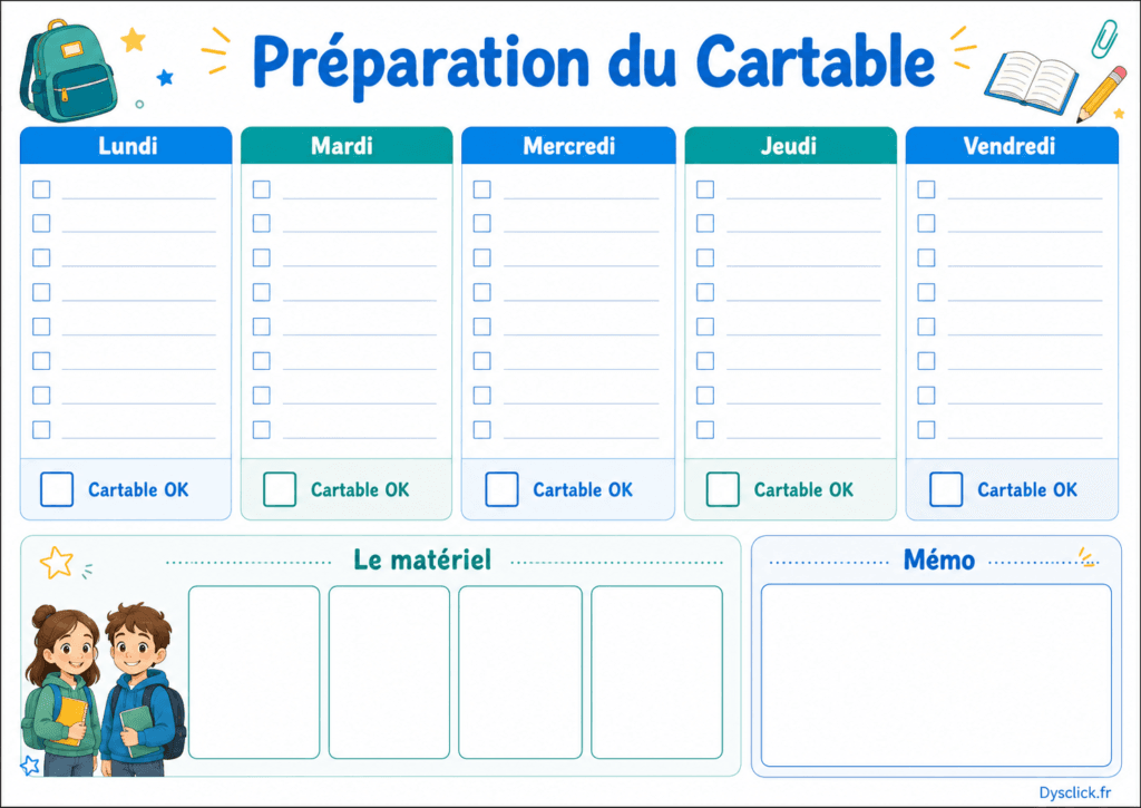 CheckList prépation du Cartable