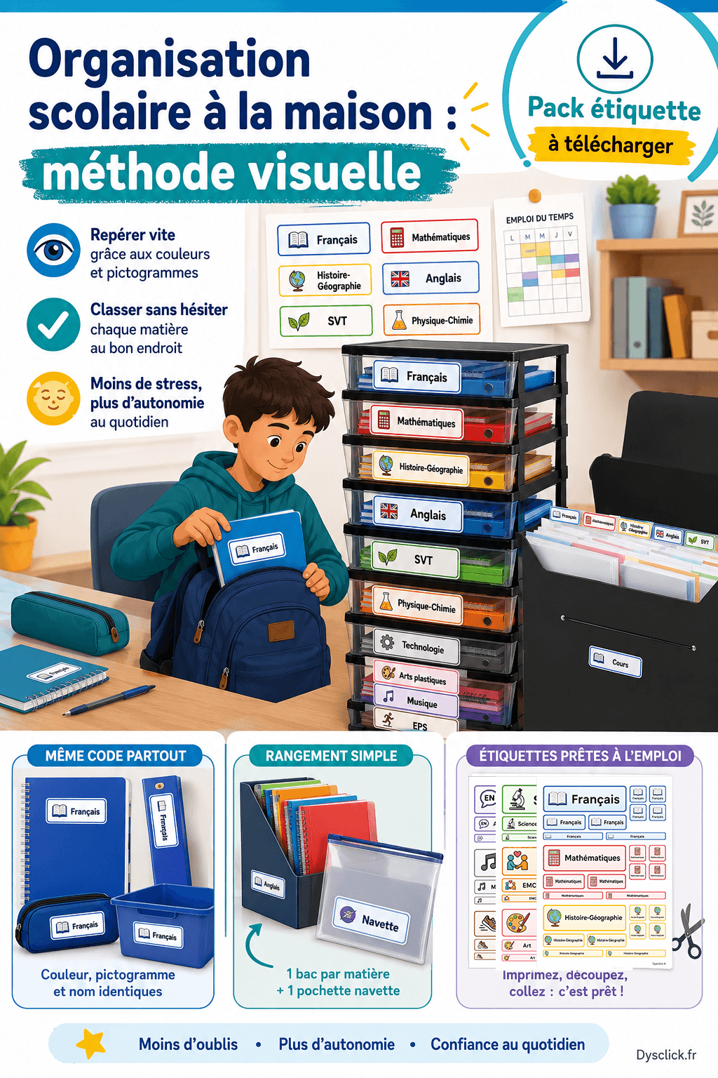 Organisation-scolaire-à-la-maison-méthode-visuelle Organisation scolaire à la maison : méthode visuelle