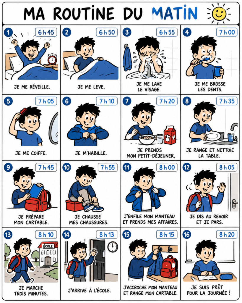 Routine du matin heures