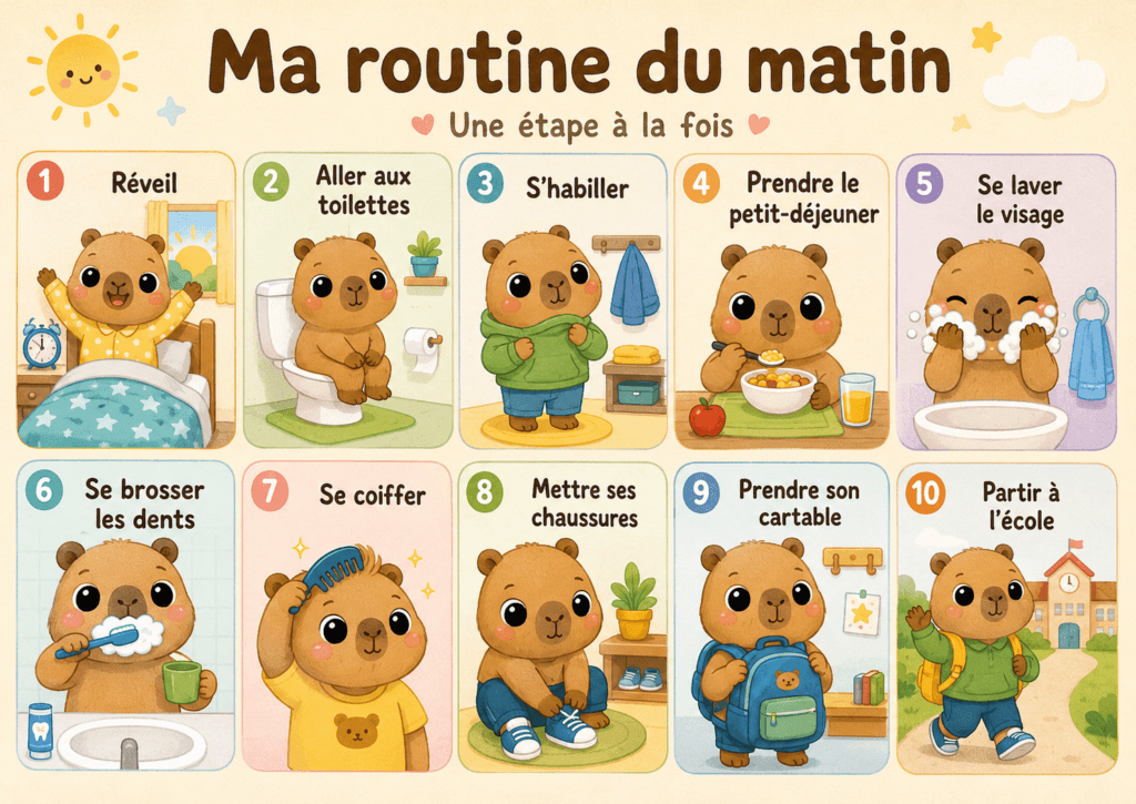 routine du matin cabibara
