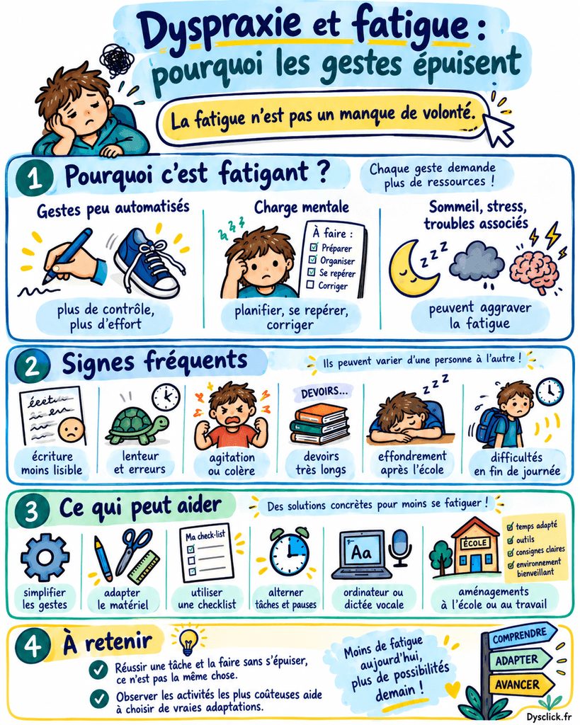 Dyspraxie et fatigue pourquoi les gestes épuisent