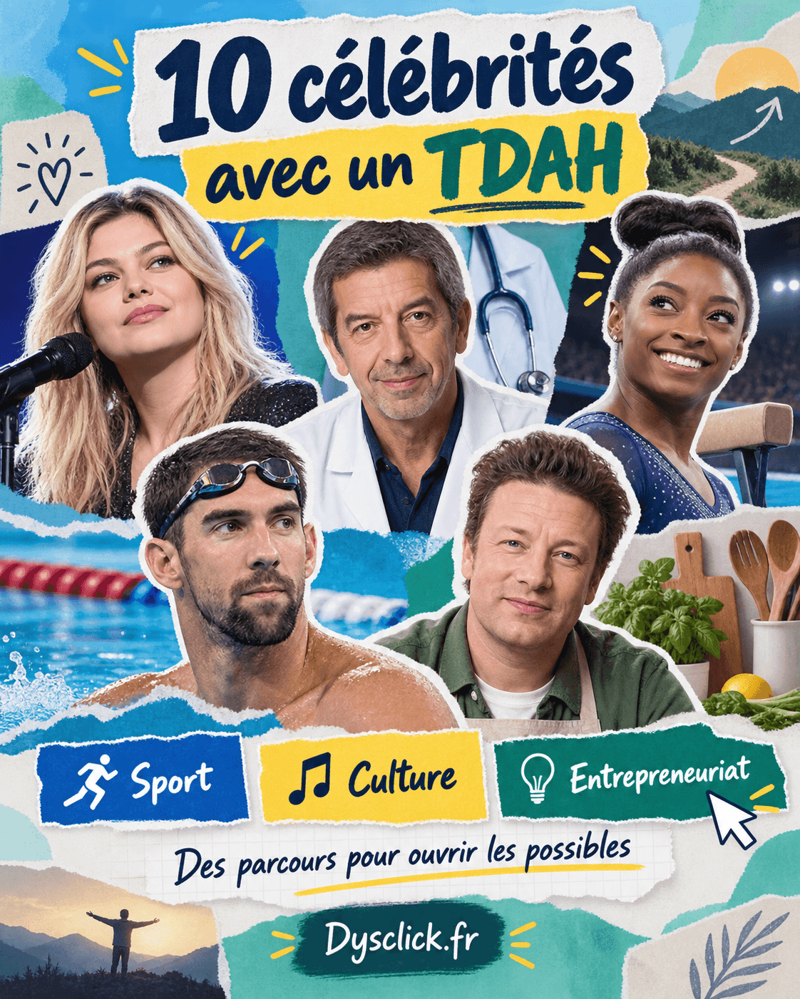 10 célébrités avec un TDAH : des parcours inspirants