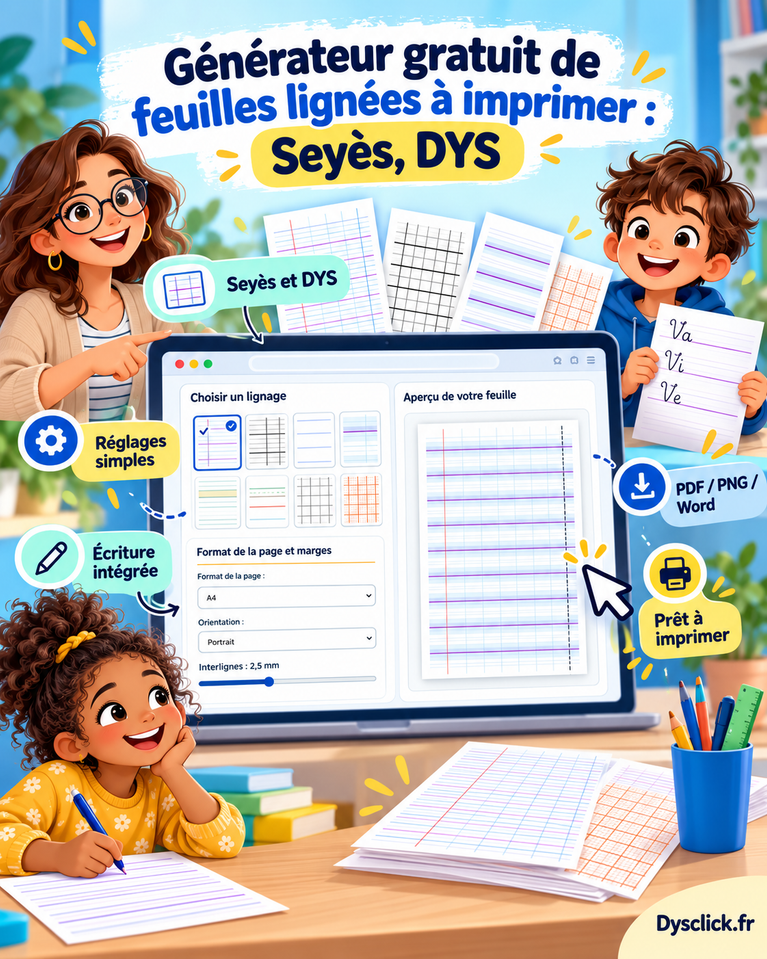Générateur de feuilles Seyès et DYS