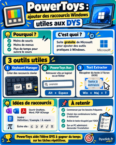 Infographie PowerToys pour élèves DYS