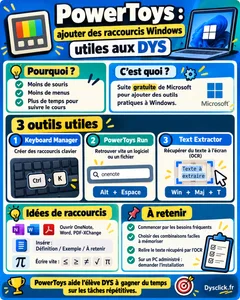 Infographie PowerToys pour élèves DYS